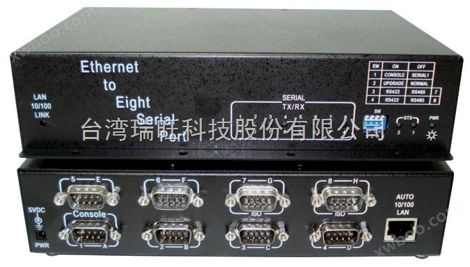 瑞旺8口地电位隔离rs232串口服务器，云南串口服务器厂家